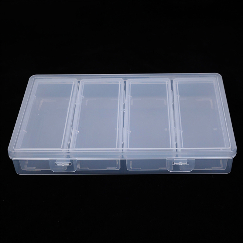 Lash Tray Organizer - 4-Fach Transparente Aufbewahrungsbox für Nagelkunst-Werkzeuge, Staubdichte